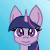 Size: 50x50 | Tagged: safe, artist:auroraswirls, twilight sparkle, pony, unicorn, g4, animated, bouncing, bust, female, gif, gif for breezies, gradient background, mare, picture for breezies, pixel art, smiling, solo, unicorn twilight