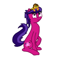 Size: 2000x2000 | Tagged: safe, artist:smannawarp, cheese sandwich, oc, oc:roseberry, earth pony, pony, 2020 community collab, derpibooru community collaboration, g4, female, high res, looking up, mare, plushie, ponytail, simple background, sitting, smiling, solo, transparent background