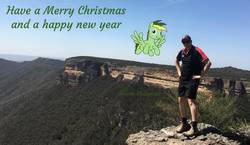 Size: 1176x680 | Tagged: safe, artist:didgereethebrony, oc, oc:didgeree, human, pegasus, pony, australia, blue mountains, boots, canyon, cliff, clothes, happy new year, holiday, irl, kanangra boyd national park, kanangra walls, lookout, merry christmas, mlp in australia, new south wales, photo, ponies in real life, shoes, shorts, valley