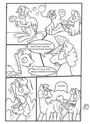 Size: 762x1049 | Tagged: safe, artist:jamestoneda, cloudchaser, evening star, oc, oc:shocker streak, alicorn, earth pony, pegasus, pony, unicorn, comic:securing a sentinel, g4, alicorn oc, butt, carousel boutique, comic, commissioner:bigonionbean, confused, confusion, dialogue, drunk, flank, forced, fusion, fusion:party favor, fusion:thunderlane, horn, magic, male, merging, nightime, plot, ponyville, potion, shocked, sketch, sketch dump, stallion, swelling, the ass was fat, thought bubble, wide hips, wings, writer:bigonionbean