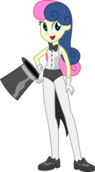 Size: 667x1197 | Tagged: safe, artist:sketchmcreations, bon bon, sweetie drops, all's fair in love and friendship games, equestria girls, g4, bowtie, commission, female, hat, looking at you, open mouth, simple background, smiling, solo, top hat, transparent background, vector