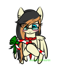 Size: 2000x2400 | Tagged: safe, artist:redheartponiesfan, oc, oc only, oc:kindny, pegasus, pony, candy, candy cane, female, food, glasses, high res, mare, necktie, simple background, solo, transparent background