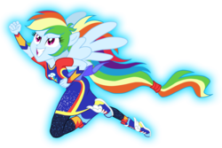 Size: 1200x800 | Tagged: safe, artist:sapphiregamgee, rainbow dash, equestria girls, equestria girls specials, g4, my little pony equestria girls: better together, my little pony equestria girls: forgotten friendship, clothes, female, fist, grin, looking up, ponied up, shoes, simple background, smiling, solo, super ponied up, teeth, transparent background, wings