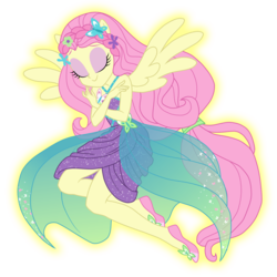 Size: 1200x1200 | Tagged: safe, artist:sapphiregamgee, fluttershy, equestria girls, equestria girls series, forgotten friendship, g4, bare shoulders, clothes, cute, dress, eyes closed, eyeshadow, female, flower in hair, makeup, ponied up, shoes, simple background, sleeveless, solo, super ponied up, transparent background, wings