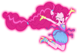 Size: 1200x824 | Tagged: safe, artist:sapphiregamgee, pinkie pie, equestria girls, equestria girls specials, g4, my little pony equestria girls: better together, my little pony equestria girls: forgotten friendship, ^^, alternate hairstyle, armpits, boots, clothes, eyes closed, female, gloves, open mouth, open smile, ponied up, ponytail, shoes, simple background, sleeveless, smiling, solo, super ponied up, transparent background