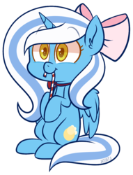 Size: 680x892 | Tagged: safe, artist:jetjetj, part of a set, oc, oc only, oc:fleurbelle, alicorn, pony, adorabelle, adorable face, alicorn oc, bow, candy, candy cane, chibi, commission, cute, female, food, hair bow, horn, mare, ribbon, ych result, yellow eyes