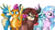 Size: 1600x900 | Tagged: safe, artist:jbond, gallus, ocellus, silverstream, smolder, yona, changeling, classical hippogriff, dragon, griffon, hippogriff, yak, g4, female, male, peace sign, simple background, teenaged dragon, teenager, tongue out, white background