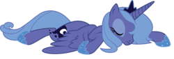 Size: 8457x2915 | Tagged: safe, artist:wissle, princess luna, alicorn, pony, friendship is magic, g4, absurd resolution, eyes closed, female, hoof shoes, luna day, lying down, mare, s1 luna, simple background, solo, transparent background, vector