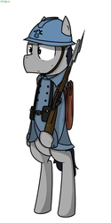 Size: 1000x2000 | Tagged: safe, artist:kippzu, pony, drawthread, french, gun, military, rifle, solo, weapon
