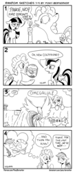 Size: 1320x3035 | Tagged: safe, artist:pony-berserker, derpy hooves, fluttershy, pinkie pie, rainbow dash, twilight sparkle, alicorn, earth pony, fish, goldfish, pegasus, pony, unicorn, pony-berserker's twitter sketches, g4, black and white, blushing, butt, buttstuck, candle, censored vulgarity, cloud, comic, embarrassed, fail, female, fire, fish tank, grawlixes, grayscale, halftone, heart, i can't believe it's not idw, kissing, lesbian, lineart, mare, monochrome, omegalul, pinkie being pinkie, plot, roof, ship:flutterdash, shipper on deck, shipping, signature, simple background, sketch, speech bubble, stuck, this is going to hurt, this will end in pain, thought bubble, twilight sparkle (alicorn), unamused, unicorn twilight, white background