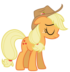 Size: 6229x6450 | Tagged: safe, artist:estories, applejack, earth pony, pony, g4, absurd resolution, eyes closed, female, sad, simple background, solo, transparent background, vector