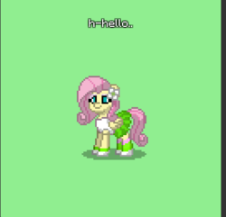 Size: 409x395 | Tagged: safe, fluttershy, pony, pony town, equestria girls, g4, clothes, cosplay, costume, equestria girls outfit