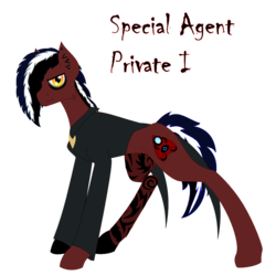 Size: 900x900 | Tagged: safe, artist:auroraswirls, oc, oc only, oc:private i, earth pony, pony, base used, clothes, earth pony oc, male, red and black oc, simple background, solo, stallion, tattoo, transparent background