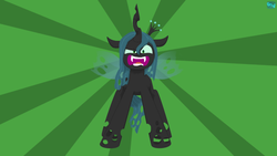 Size: 700x394 | Tagged: safe, artist:quint-t-w, queen chrysalis, changeling, changeling queen, g4, abstract background, angry, faic, fangs, female, looking at you, old art, solo, you're going to love me