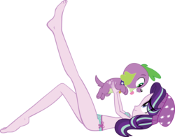Size: 7652x5994 | Tagged: safe, alternate version, artist:efernothedragon, derpibooru exclusive, spike, starlight glimmer, equestria girls, g4, bikini, clothes, female, male, playing, smiling, swimsuit