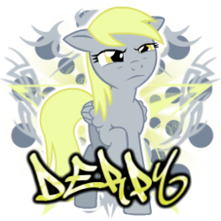 Size: 256x256 | Tagged: safe, artist:thaddeusc, derpy hooves, pony, g4, female, simple background, solo, spray, transparent background