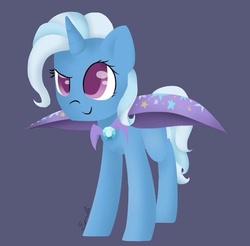 Size: 640x629 | Tagged: safe, artist:peachy-pony, trixie, pony, unicorn, g4, colored pupils, cute, diatrixes, female, mare, purple background, simple background, solo