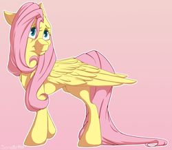Size: 1024x893 | Tagged: safe, artist:sonaartist, fluttershy, pegasus, pony, g4, cute, female, mare, pink background, shyabetes, simple background, solo