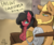 Size: 1211x1024 | Tagged: safe, artist:kingkrail, oc, oc only, oc:regulus, unnamed oc, earth pony, pony, fallout equestria, amputee, beard, bench, cover art, crying, facial hair, fallout equestria: drifting souls, female, filly, freckles, guitar, missing eye, musical instrument, quadruple amputee, scarred