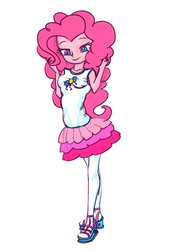 Size: 625x913 | Tagged: safe, artist:xjleiu, pinkie pie, equestria girls, g4, my little pony equestria girls: better together, cute, diapinkes, female, lidded eyes, pixiv, simple background, solo, white background