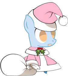 Size: 2710x3000 | Tagged: safe, artist:bradleyeighth, oc, pony, bag, chibi, christmas, clothes, dress, high res, holiday, padoru, simple background, solo, template, transparent background, vector