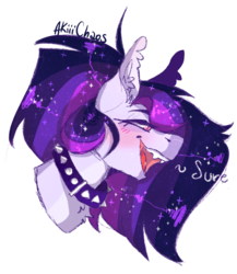 Size: 894x1030 | Tagged: safe, artist:akiiichaos, oc, oc only, oc:alex, pony, bust, choker, female, mare, portrait, simple background, solo, spiked choker, white background