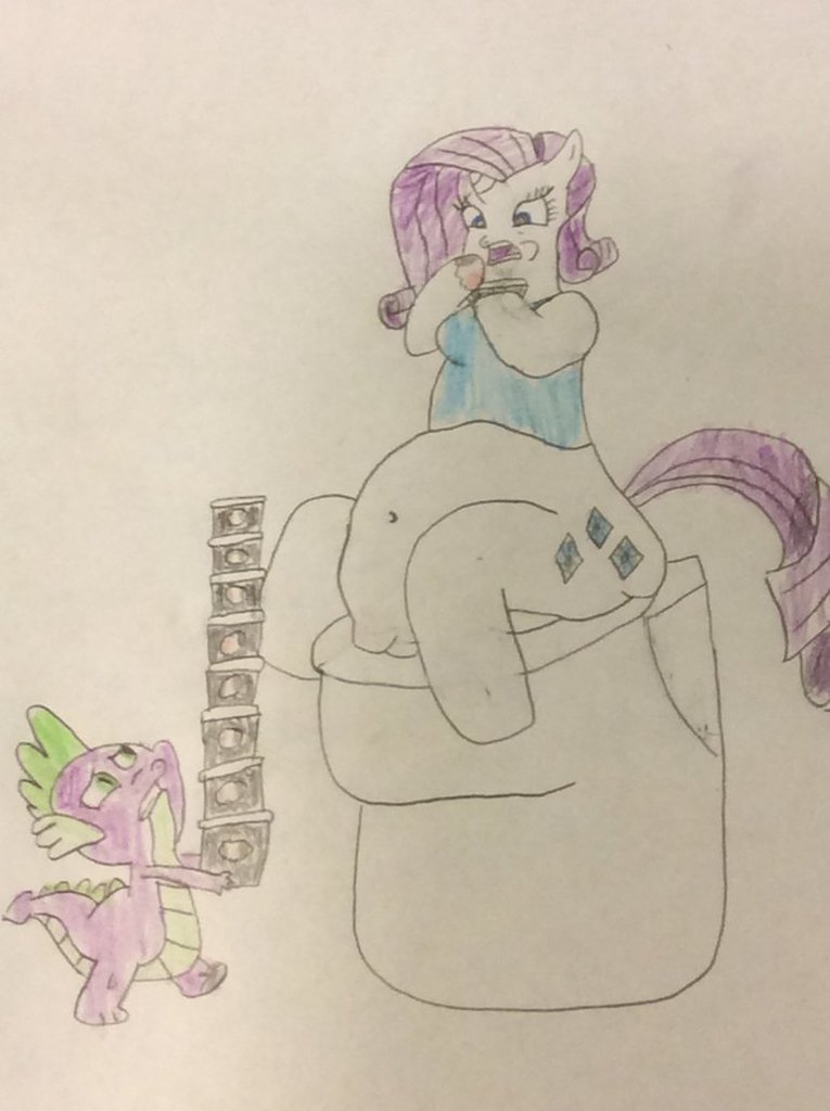 Mlp Rarity Poop #2219489 - safe, artist:snipiper, rarity, spike, pony, but why, food ...