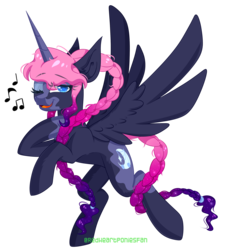 Size: 2500x2500 | Tagged: safe, artist:redheartponiesfan, oc, oc only, oc:soothing lullaby, alicorn, pony, alicorn oc, braid, female, high res, horn, mare, simple background, solo, transparent background