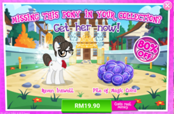 Size: 1040x682 | Tagged: safe, gameloft, writing desk, earth pony, pony, g4, advertisement, costs real money, magic coins, sale