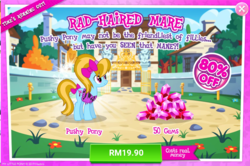 Size: 1041x690 | Tagged: safe, gameloft, turf, earth pony, pony, g4, advertisement, costs real money, gem, sale