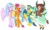 Size: 1156x691 | Tagged: safe, artist:alexeigribanov, gallus, ocellus, sandbar, silverstream, smolder, yona, changedling, changeling, classical hippogriff, dragon, earth pony, griffon, hippogriff, pony, yak, g4, the last problem, armor, bow, cloven hooves, colored hooves, dragoness, female, hair bow, helmet, jewelry, male, monkey swings, necklace, older, older gallus, older ocellus, older sandbar, older silverstream, older smolder, older student six, older yona, royal guard gallus, simple background, stallion, student six, transparent background