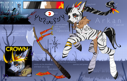 Size: 5600x3600 | Tagged: safe, artist:nikanenoi, oc, oc only, oc:arkan, pony, zebra, male, reference sheet, solo, zebra oc