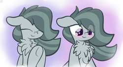 Size: 2816x1536 | Tagged: dead source, safe, artist:php142, marble pie, earth pony, pony, g4, blushing, chest fluff, cute, excessive chest fluff, eye clipping through hair, eyes closed, female, floppy ears, marblebetes, mare, smiling, solo, weapons-grade cute