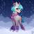 Size: 2000x2000 | Tagged: safe, artist:whide, coco pommel, earth pony, pony, g4, blushing, clothes, cocobetes, cute, cutie mark, female, floppy ears, flower, flower in hair, high res, leg warmers, looking at you, mare, scarf, shy, smiling, snow, socks, solo, striped socks, ych result