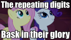 Size: 960x540 | Tagged: safe, edit, edited screencap, screencap, fluttershy, rarity, pegasus, pony, unicorn, castle mane-ia, g4, caption, doubles, female, get, image macro, mare, text