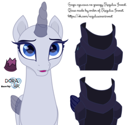 Size: 5850x5740 | Tagged: safe, artist:doraair, tempest shadow, oc, oc only, alicorn, pony, g4, alicorn oc, armor, base, broken horn, female, horn, simple background, solo, transparent background