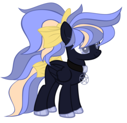 Size: 4040x3928 | Tagged: safe, artist:magicdarkart, oc, oc only, oc:midnight skyline, pegasus, pony, adoptable, adopted, bow, female, hair bow, high res, mare, simple background, solo, tail bow, transparent background