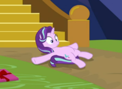 Size: 462x338 | Tagged: safe, screencap, starlight glimmer, pony, unicorn, g4, the last problem, chubby, cropped, female, lying down, mare, solo