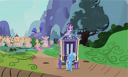Size: 250x151 | Tagged: safe, screencap, starlight glimmer, trixie, pony, g4, road to friendship, animated, female, gif