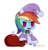 Size: 800x834 | Tagged: safe, artist:lechu-zaz, rainbow dash, pegasus, pony, g4, christmas, fate/grand order, hat, holiday, padoru, santa hat, simple background, transparent background