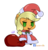 Size: 800x834 | Tagged: safe, artist:lechu-zaz, applejack, earth pony, pony, g4, christmas, fate/grand order, hat, holiday, padoru, santa hat, simple background, transparent background