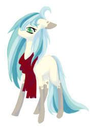 Size: 1664x2272 | Tagged: safe, artist:castaspellliana, artist:ponebox, oc, oc only, earth pony, pony, clothes, coat markings, collaboration, earth pony oc, scarf, simple background, socks (coat markings), solo, transparent background