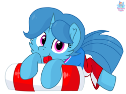 Size: 1706x1275 | Tagged: safe, artist:rainbow eevee, spring rain, pony, unicorn, series:springshadowdrops life jacket days, g4, blowing whistle, cheek fluff, clothes, cute, female, floaty, lifeguard, lifeguard spring rain, looking at you, shorts, simple background, solo, spring rain's lifeguard whistle, springbetes, transparent background, vector, whistle, whistle necklace