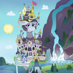 Size: 3000x3000 | Tagged: safe, artist:emera33, artist:pink-pone, building pony, object pony, original species, pony, canterlot, canterlot castle, castle pony, female, high res, i can't believe it's not badumsquish, ponified, ponified building, solo