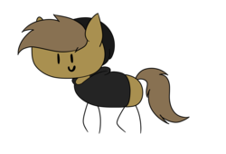 Size: 2052x1396 | Tagged: safe, artist:suchalmy, oc, oc only, oc:almond evergrow, earth pony, pony, black hoodie, brown horse, ms paint, solo, stick pony