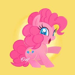 Size: 1280x1280 | Tagged: safe, artist:mn27, pinkie pie, earth pony, pony, g4, abstract background, cute, diapinkes, female, mare, open mouth, solo