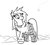 Size: 1094x986 | Tagged: safe, artist:jargon scott, oc, oc only, oc:nada phase, earth pony, pony, black and white, clothes, ear piercing, earring, female, goth, grayscale, jewelry, lineart, mare, monochrome, piercing, safety pin, simple background, snow, snowflake, solo, sweater, white background