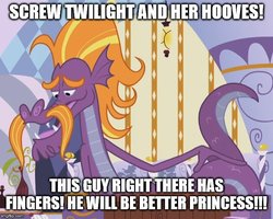 Size: 624x500 | Tagged: safe, edit, edited screencap, screencap, steven magnet, sea serpent, g4, slice of life (episode), caption, cropped, facial hair, image macro, imgflip, implied twilight sparkle, lidded eyes, male, meme, moustache, open mouth, shitposting, smiling, solo, stupid sexy steven magnet, text