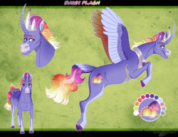 Size: 1294x997 | Tagged: safe, artist:bijutsuyoukai, oc, oc only, oc:dawn flash, alicorn, pony, colored wings, magical lesbian spawn, male, multicolored wings, offspring, parent:rainbow dash, parent:twilight sparkle, parents:twidash, reference sheet, solo, stallion, wings