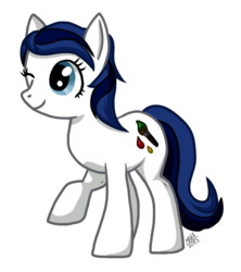 Size: 660x744 | Tagged: safe, artist:hintomikto, oc, oc only, earth pony, pony, one eye closed, simple background, solo, transparent background, wink